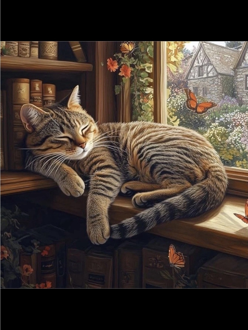 Diamond Art 3 Kit Bundle: Cat Windowsill, Cat Coffee, Fantasy Waterfall/Bridge